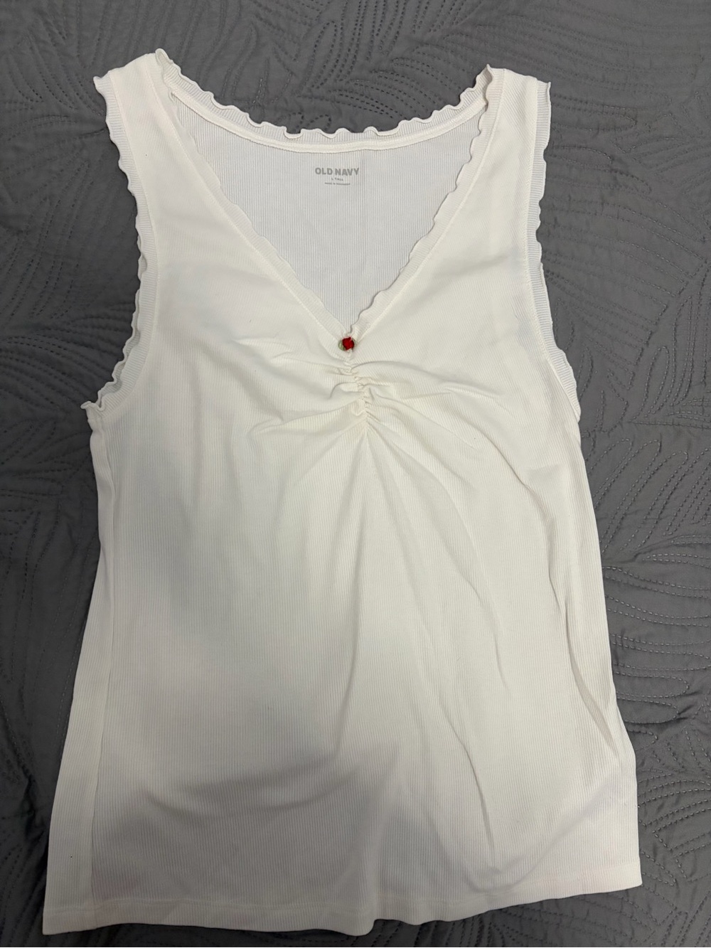 White ruched bust tank top